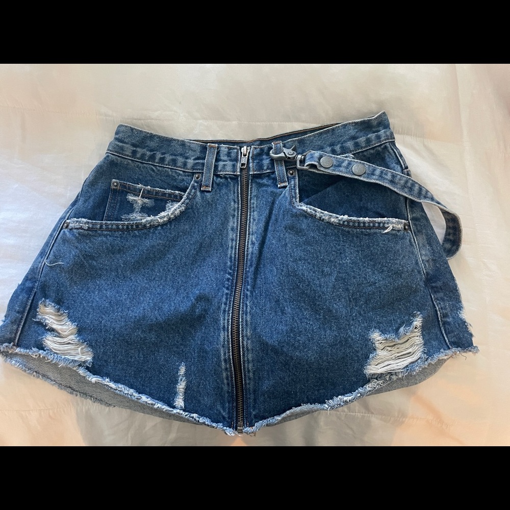 Carmar denim skirt with strap